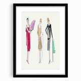 Elegant Art Deco Wall Art - Trio of Fashionable Women in 1920s Attire