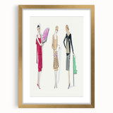 Elegant Art Deco Wall Art - Trio of Fashionable Women in 1920s Attire