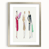 Elegant Art Deco Wall Art - Trio of Fashionable Women in 1920s Attire
