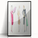 Elegant Art Deco Wall Art - Trio of Fashionable Women in 1920s Attire