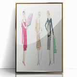 Elegant Art Deco Wall Art - Trio of Fashionable Women in 1920s Attire