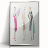 Elegant Art Deco Wall Art - Trio of Fashionable Women in 1920s Attire