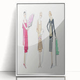 Elegant Art Deco Wall Art - Trio of Fashionable Women in 1920s Attire