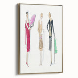 Elegant Art Deco Wall Art - Trio of Fashionable Women in 1920s Attire