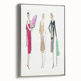 Elegant Art Deco Wall Art - Trio of Fashionable Women in 1920s Attire