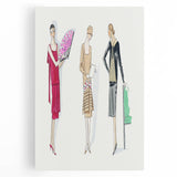 Elegant Art Deco Wall Art - Trio of Fashionable Women in 1920s Attire
