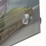 Large abstract wall art in mid-century modernist style, showcasing vibrant food and drink motifs on acrylic glass.