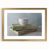 Extra large abstract art print with textured swirls in gold and white, framed with a gold mat, ideal for living room decor.