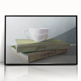 Large abstract wall art featuring a mid-century modernist design in black and white tones, framed in acrylic.