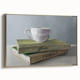 Framed canvas depicting a vintage landscape painting in black and gold tones, ideal for bedroom wall art.