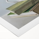 Art deco poster featuring a stylized cocktail glass in monochrome, printed on rolled canvas, suitable for dining room decor.