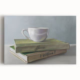 Large black and white stretched canvas featuring assorted kitchen utensils, ideal for kitchen wall art.