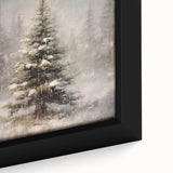 Holiday Wall Decorations - Snowy Pine Tree Print Christmas Framed Art