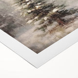 Holiday Wall Decorations - Snowy Pine Tree Print Christmas Framed Art