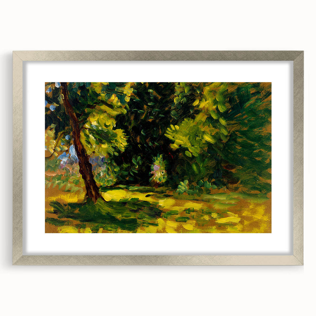 Impressionist Nature Wall Art - Finch's Bushes Landscape, Framed Print