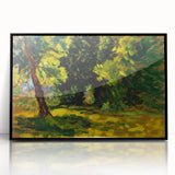 Impressionist Nature Wall Art - Finch's Bushes Landscape, Framed Print