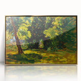 Impressionist Nature Wall Art - Finch's Bushes Landscape, Framed Print