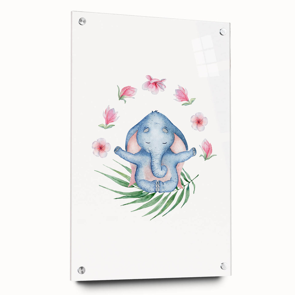 Blue Elephant Nursery Wall Art - Kids Room & Playroom Art Prints