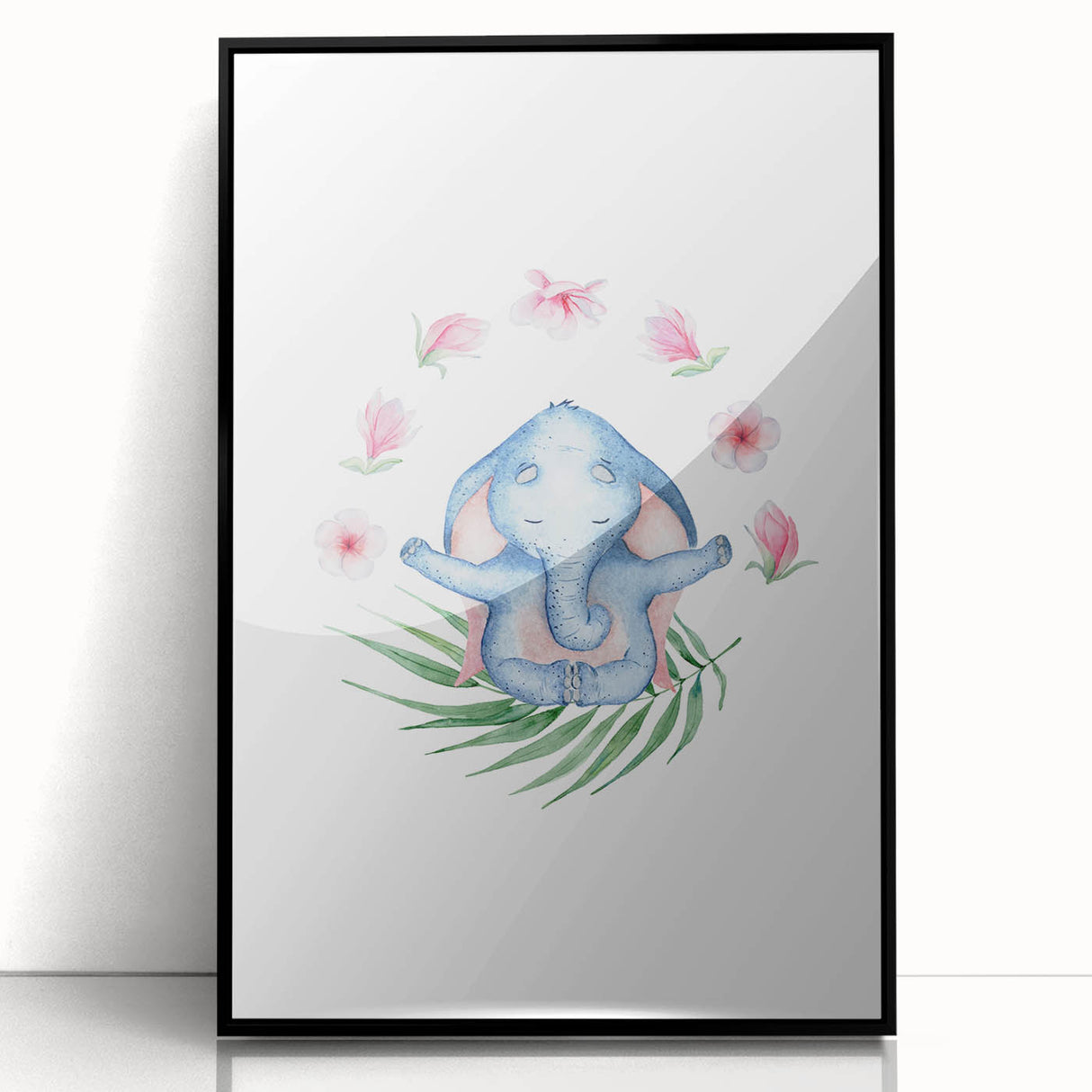 Blue Elephant Nursery Wall Art - Kids Room & Playroom Art Prints