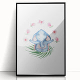 Blue Elephant Nursery Wall Art - Kids Room & Playroom Art Prints