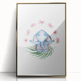 Blue Elephant Nursery Wall Art - Kids Room & Playroom Art Prints