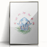 Blue Elephant Nursery Wall Art - Kids Room & Playroom Art Prints