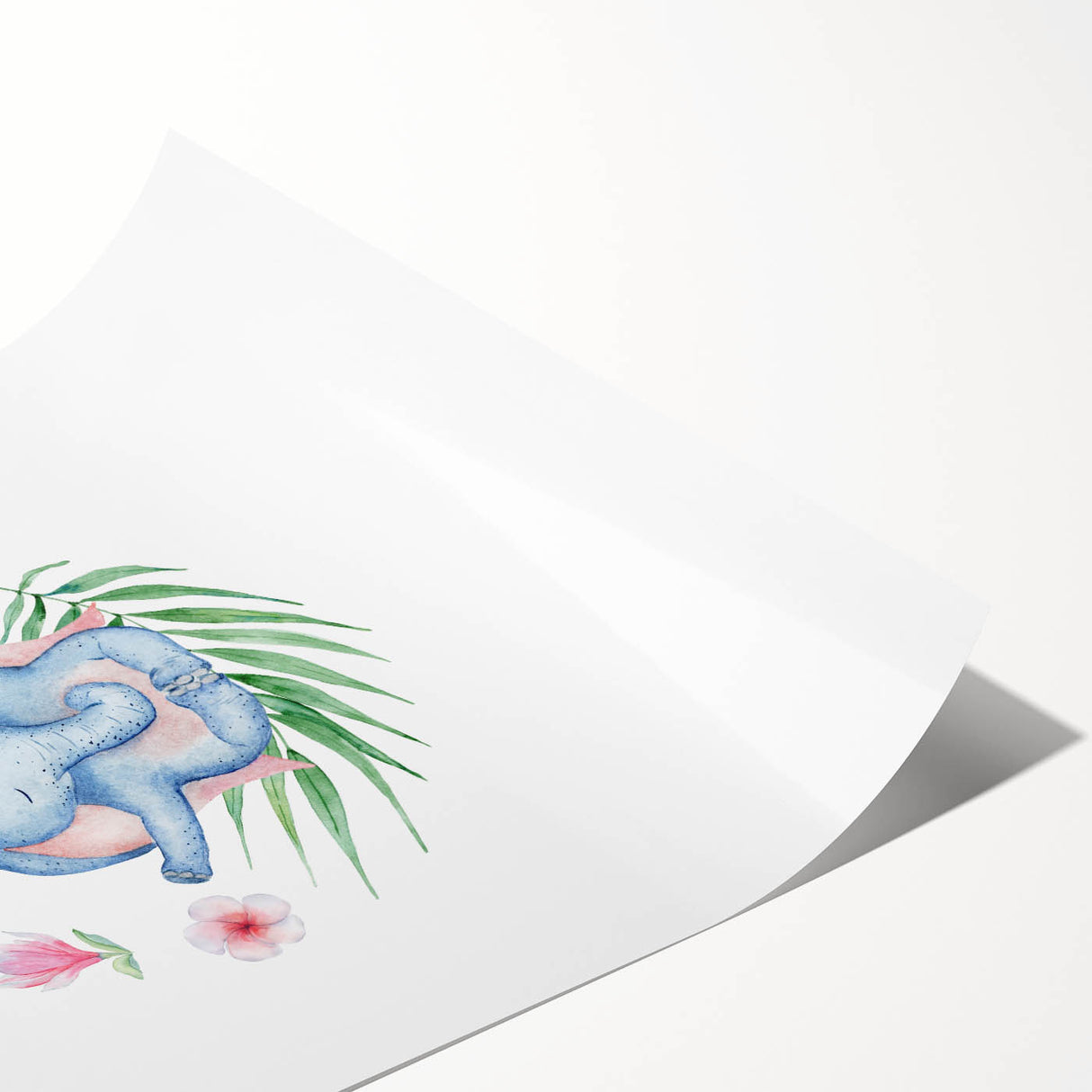 Blue Elephant Nursery Wall Art - Kids Room & Playroom Art Prints