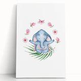 Blue Elephant Nursery Wall Art - Kids Room & Playroom Art Prints