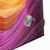 Close-up of a stunning acrylic glass artwork depicting vibrant canyons in rich earth tones, showcasing intricate textures and depth, perfect for home decor.