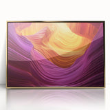 Framed acrylic artwork showcasing a stunning landscape of canyons, highlighted by rich gold accents, perfect for enhancing home decor with a touch of elegance.