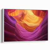 Framed canvas artwork depicting a stunning landscape of canyons in warm earth tones, showcasing intricate details and textures, perfect for home decor.