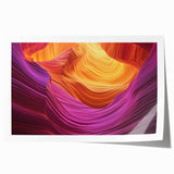Vibrant landscape print showcasing dramatic canyons with rich colors, emphasizing textures and details, rolled for easy shipping in a protective tube.