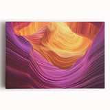 Landscape canvas print showcasing a vibrant canyon scene with rich earth tones and dramatic rock formations, perfect for home decor and nature lovers.