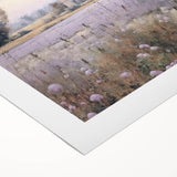 Rolled canvas depicting a serene countryside landscape with vibrant green fields and a clear blue sky, designed for home decor. Perfect for nature lovers seeking to enhance their living space.