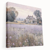 Stretched canvas wall art showcasing a serene countryside landscape with rolling hills and vibrant greenery, ideal for enhancing home decor aesthetics.
