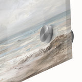 Close-up of a vibrant acrylic landscape artwork showcasing bold colors and intricate details, perfect for modern home decor or office spaces, enhancing visual appeal and creativity.