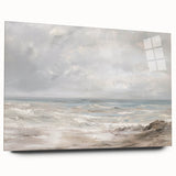 Acrylic glass landscape artwork showcasing vibrant colors and intricate details, displayed from a side view without pins, perfect for modern decor.