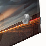 Close-up of a vibrant acrylic landscape artwork showcasing a serene countryside scene, highlighting rich greens and blues, perfect for home decor enhancement.