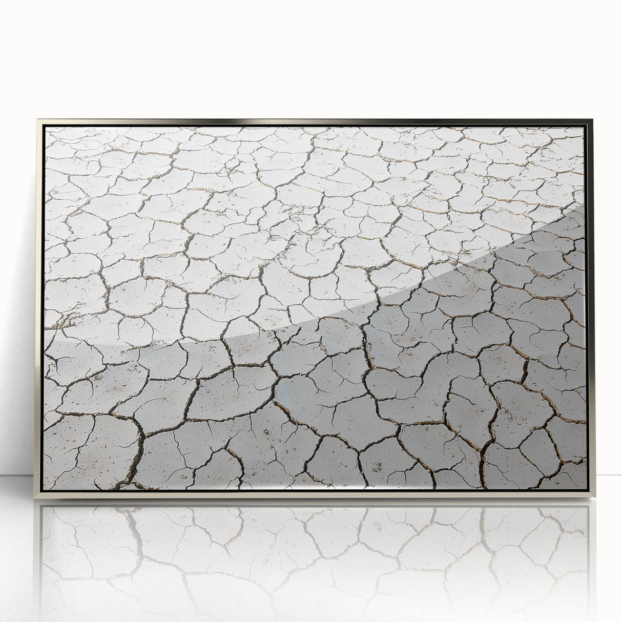 Framed acrylic artwork depicting a stunning desert landscape with vibrant orange and yellow hues, designed to enhance modern home decor. Perfect for adding warmth and tranquility to any space.