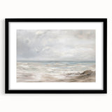 Black landscape frame with a white mat, showcasing a scenic artwork, designed for modern home decor. Ideal for enhancing living spaces with elegance.