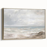 Framed canvas artwork showcasing a stunning landscape with gold accents, presented in a side view. This decorative piece adds elegance and sophistication to any interior decor.