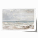 Vibrant rolled print showcasing a stunning abstract landscape design in rich hues of blue and green, elegantly packaged in a protective cardboard tube. Ideal for home decor enthusiasts seeking unique artwork.