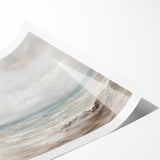 Stunning landscape canvas print showcasing vibrant hues of blue and green, rolled and securely packaged in a protective cardboard tube for easy transport.