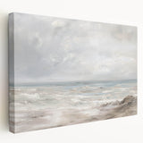 Stretched canvas artwork showcasing a serene landscape scene, featuring vibrant colors and detailed textures, displayed in a side view to highlight its depth and quality. Perfect for enhancing home decor with natural beauty and artistic flair.