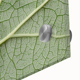 Large abstract floral print in vibrant colors on acrylic glass, suitable as mid-century modernist dining room art.