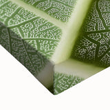 Large art of a black and white landscape painting on stretched canvas, featuring a detailed floral close-up.