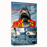 Retro Jaws 3 Poster Art - Vintage Shark Horror Movie Prints