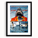 Retro Jaws 3 Poster Art - Vintage Shark Horror Movie Prints