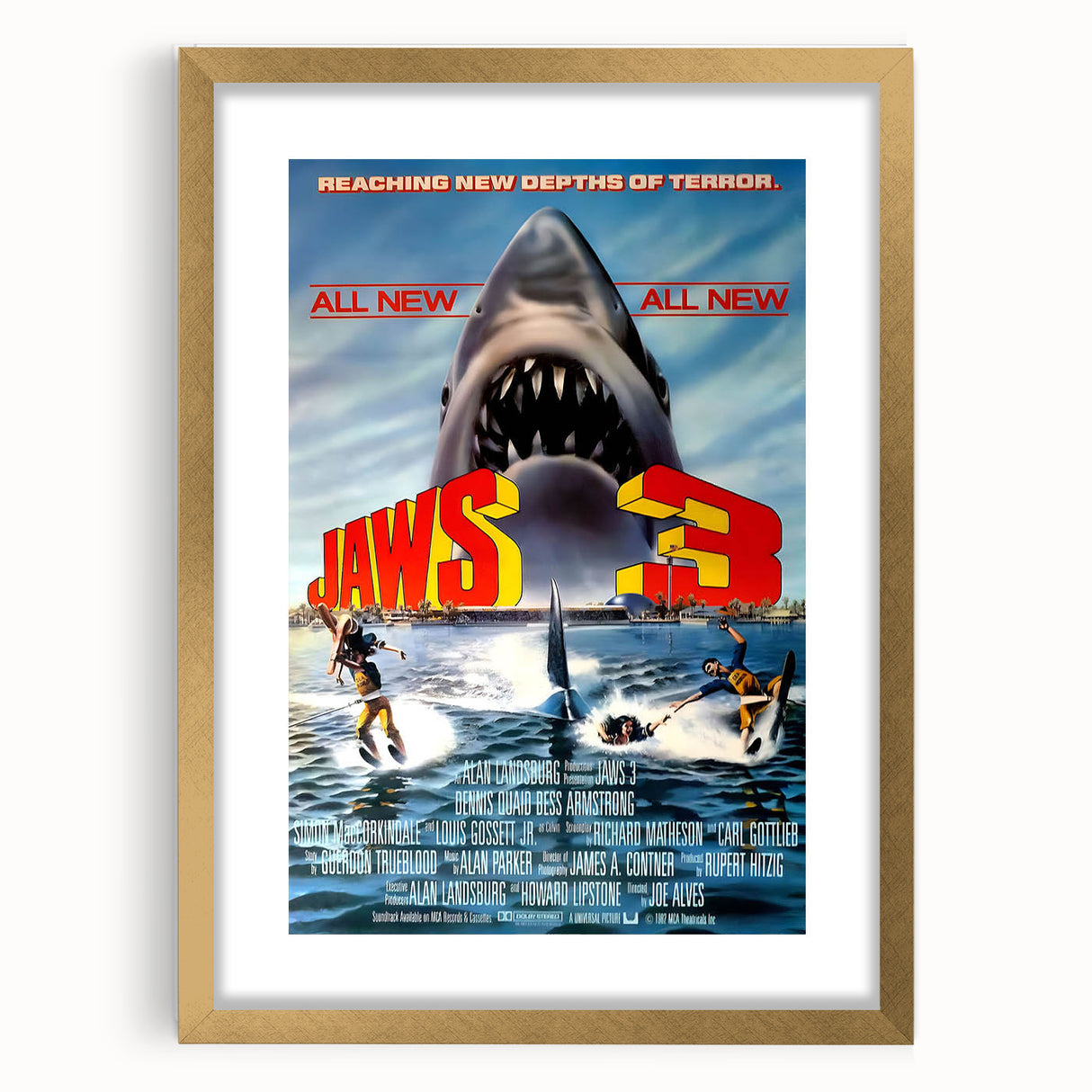 Retro Jaws 3 Poster Art - Vintage Shark Horror Movie Prints