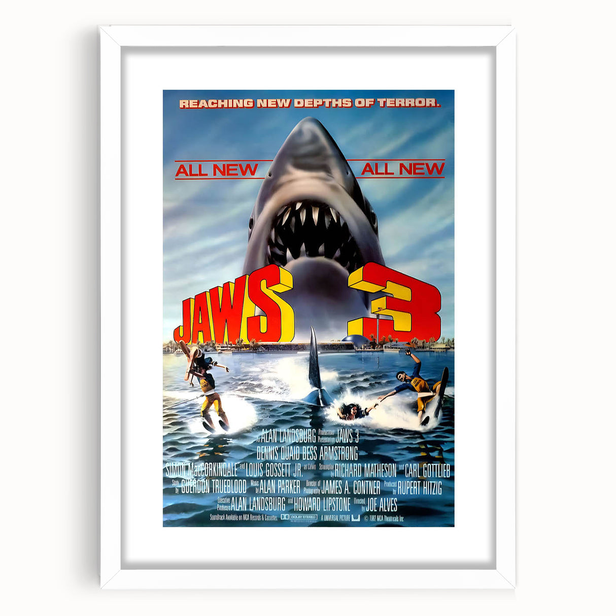 Retro Jaws 3 Poster Art - Vintage Shark Horror Movie Prints